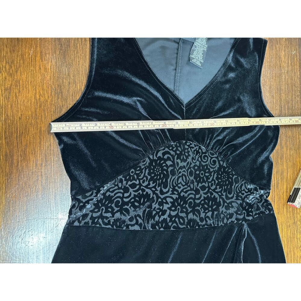 Whimsigoth Black Velvet Burnout Romantic Feminine Dress Women 12/14 Valentines - Picture 4 of 9